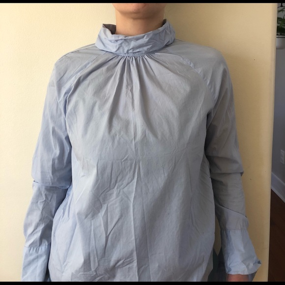 ZARA mock neck blouse with ties on sleeves - Picture 9 of 9